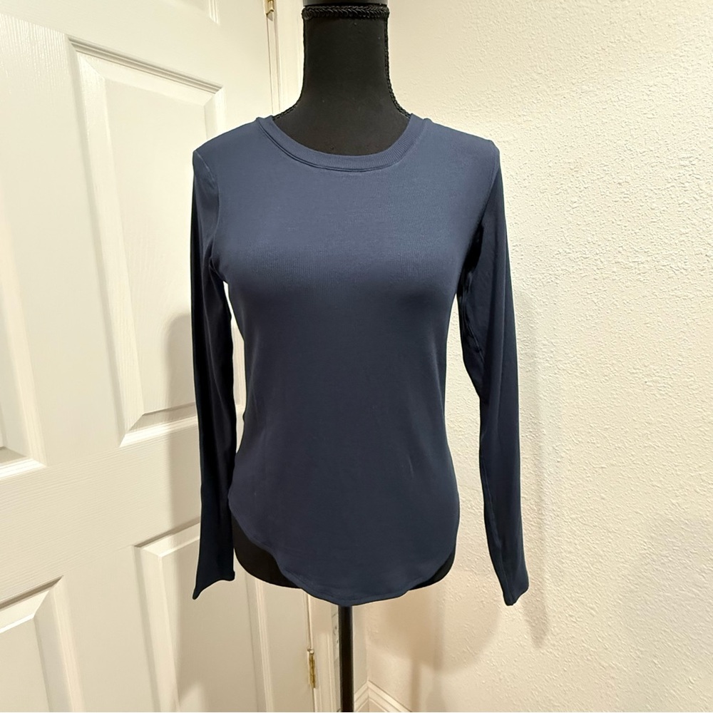 Elegant Navy Long Sleeve Women's Top